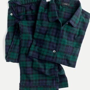 J. Crew Green & Navy Plaid Flannel PJ TOP (TOP ONYL)